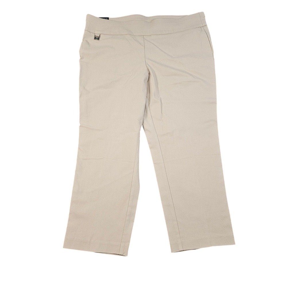 Rafaella Comfort Stone Beige Pull On Capri Pants Womens 16 RSBS7150 NWT